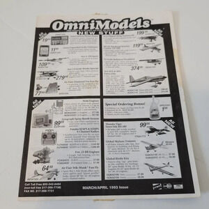 Vintage 1993 OmniModels Catalog Scale Model Airplanes Boats 16 Pages March/April